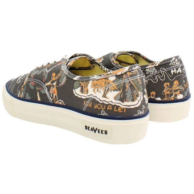 Seavees Seavees Men's Legend Beachcomber Lace-Up Black Canvas Shoes - 3