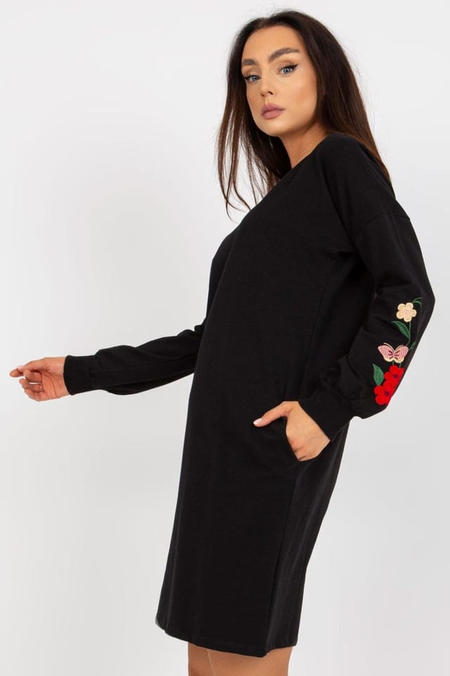 Love Lace Love Lace Women's Embroidered Long Sleeve Tracksuit Dress Style 168738 in Black - 3