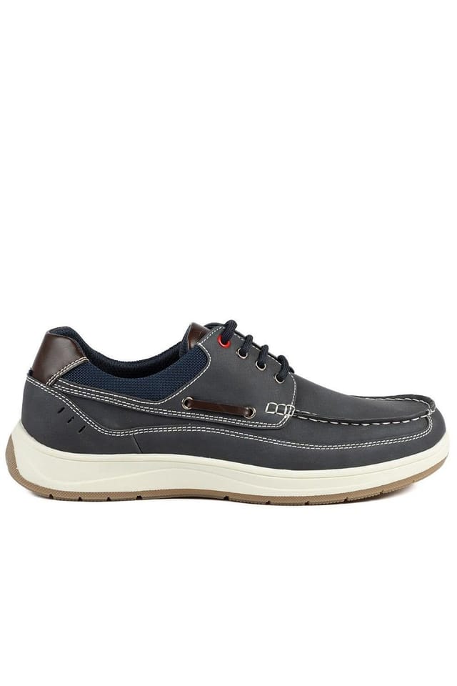Pavers Pavers Men's Wide Fit Lightweight Lace Up Shoes in Navy - 2