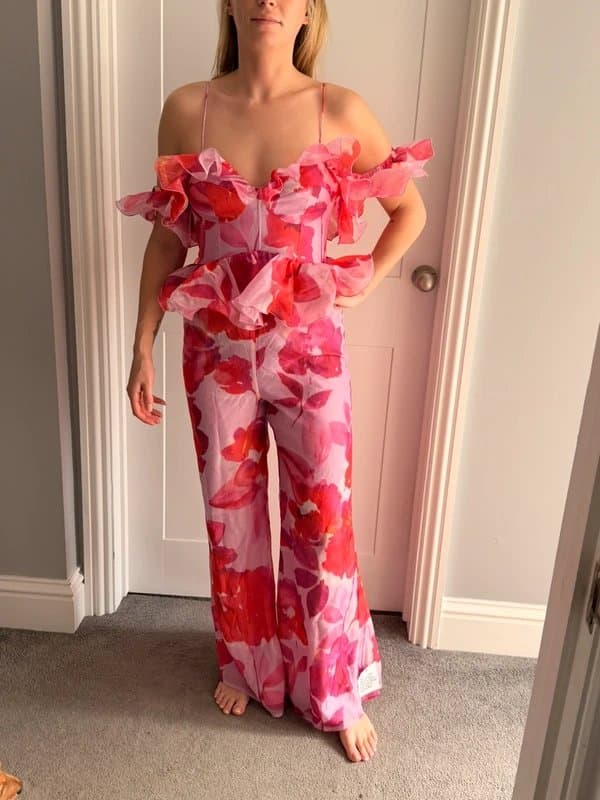 Asos luxe Pink floral jumpsuit