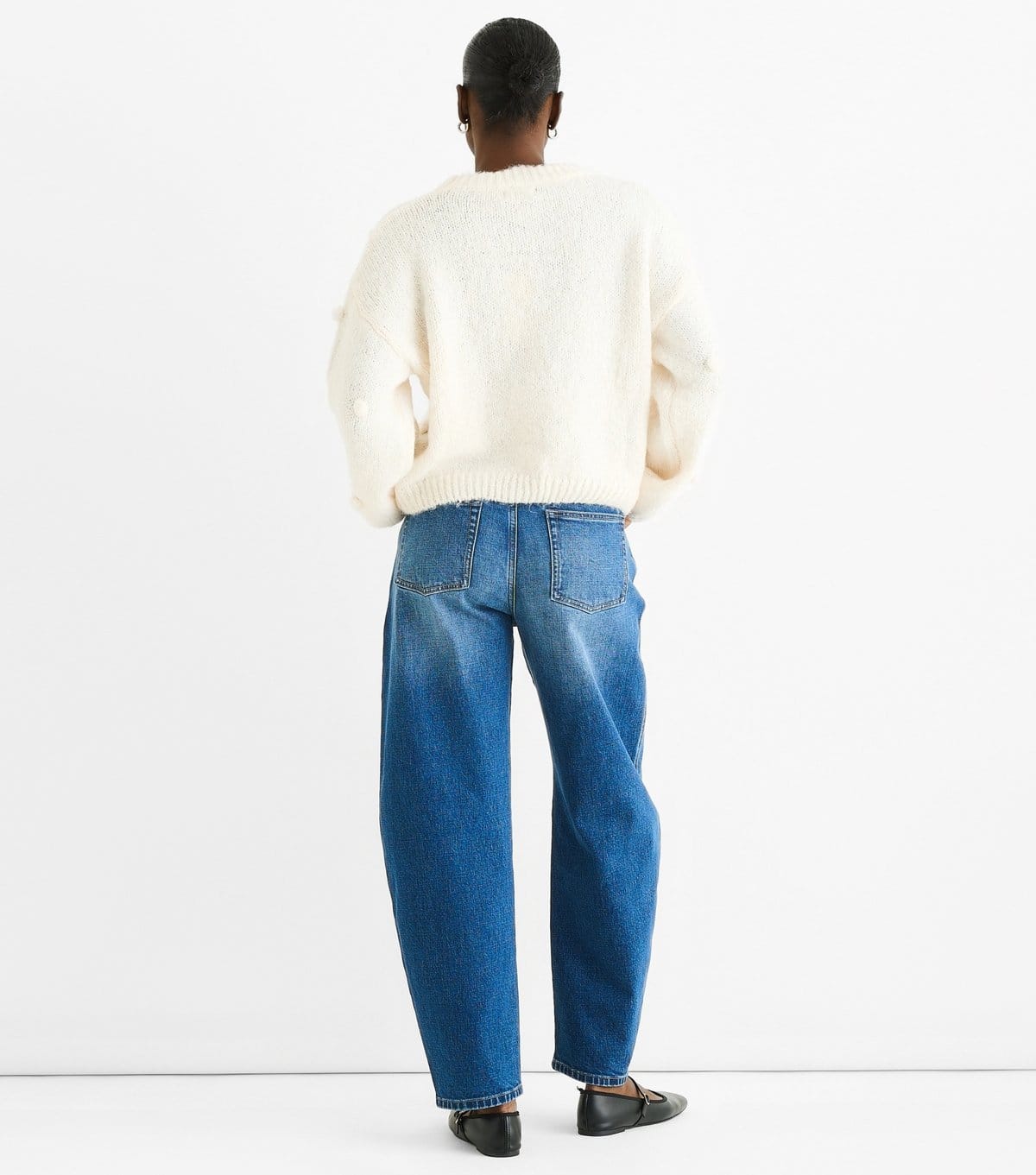 Gini London Women's Cream Bobble Applique Jumper Gini London New Look - 4