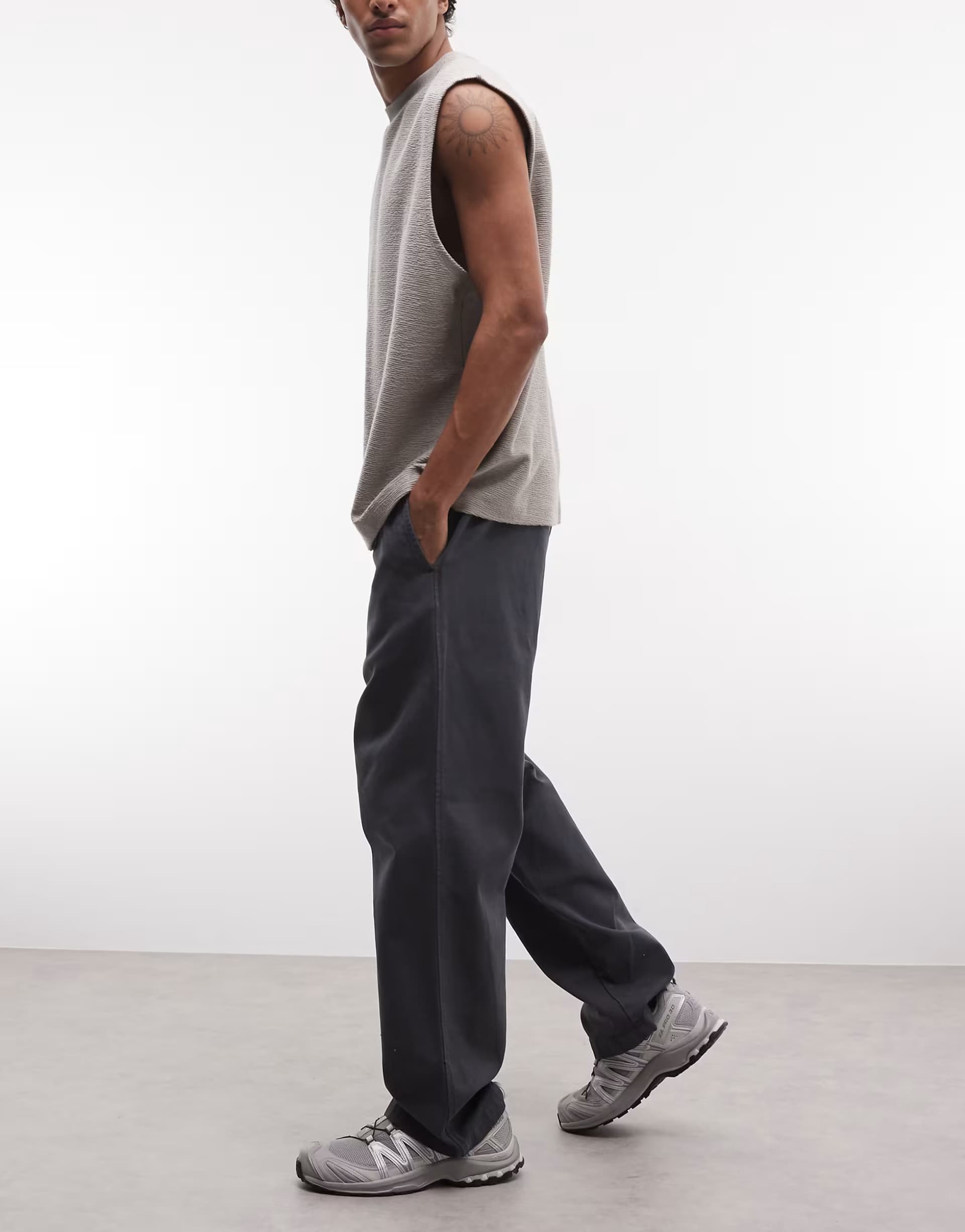 ASOS Carhartt WIP floyde relaxed fit trousers in charcoal