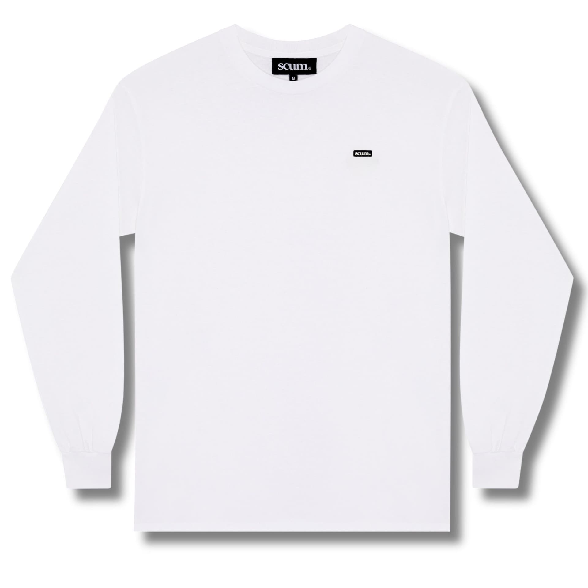 Scum Scum Men's Box Logo Long Sleeve T-Shirt - White