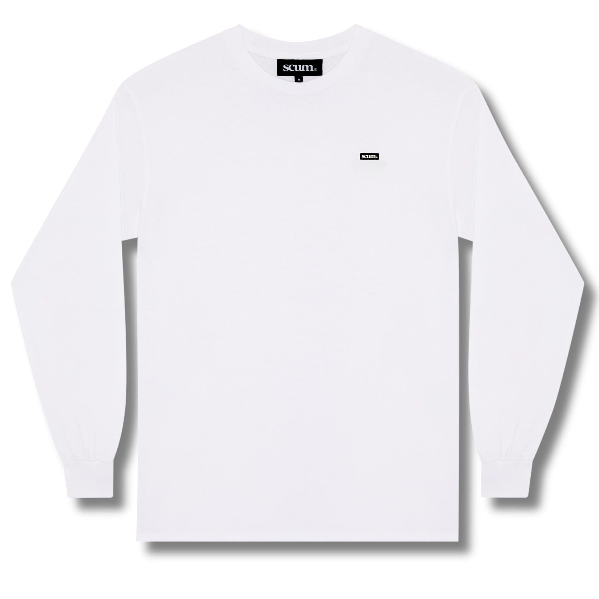 Scum Men's Box Logo Long Sleeve T-Shirt - White