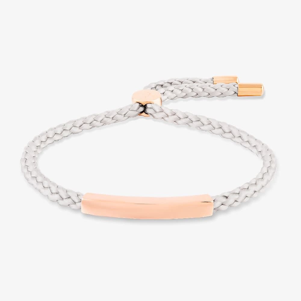 T.H.Baker T.H.Baker Women's Rosa Lea Grey Cord Bar Toggle Bracelet AM-2THB033606 in Rose Gold