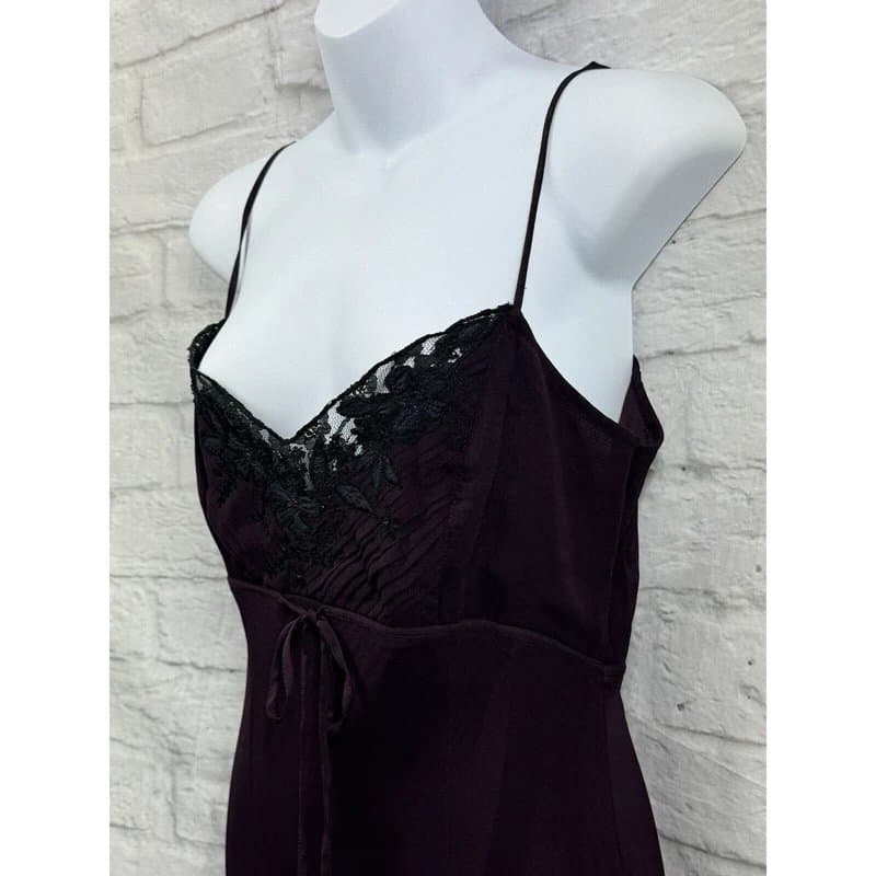 Wallis Wallis Midi Dress Purple Wine Chiffon Evening Sz 12 Wedding Party Lace Bead BNWT