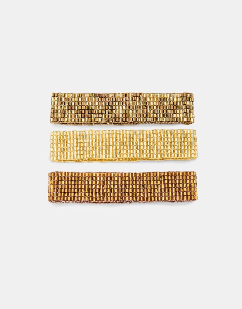 ASOS Stradivarius Set of 3 beaded bracelets in brown - 1