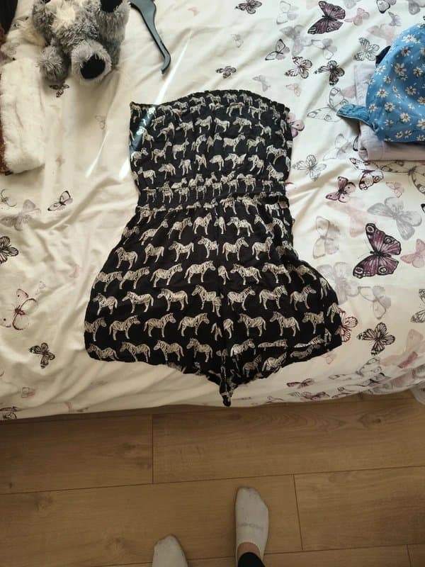 New Look Zebra strapless jumpsuit