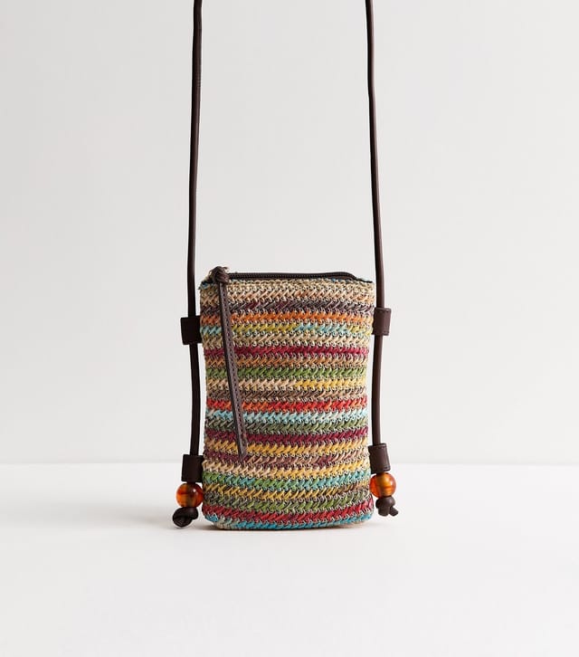 New Look Multicolour Woven Striped Phone Bag New Look - 2