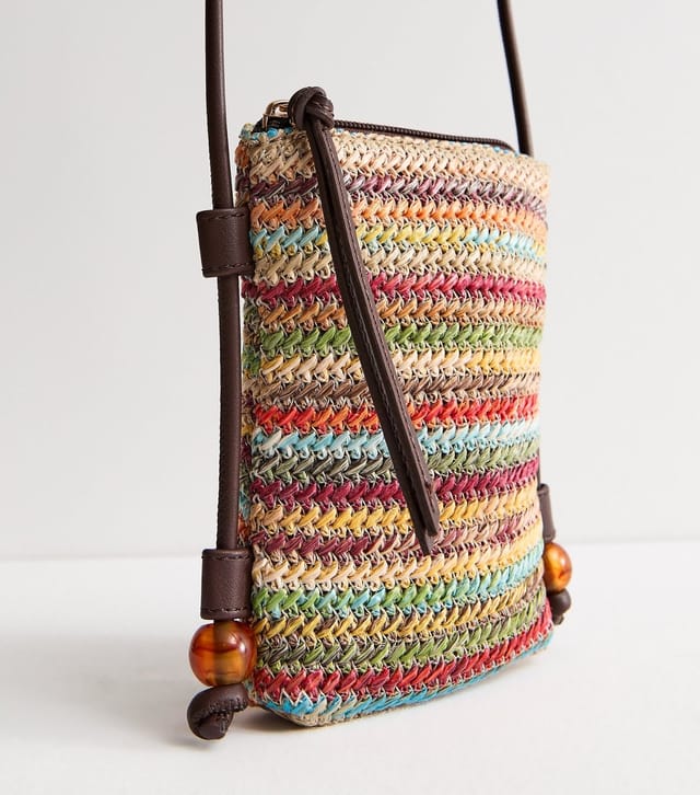 New Look Multicolour Woven Striped Phone Bag New Look - 3