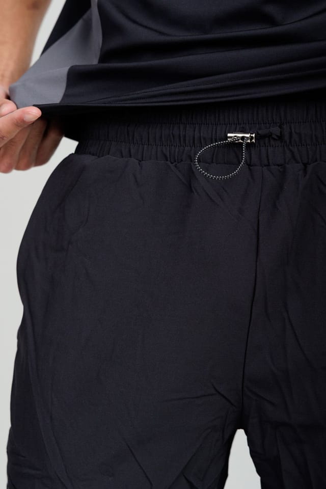 Foray Foray Men's Regular Fit Panelled Technical Joggers in Black - 3