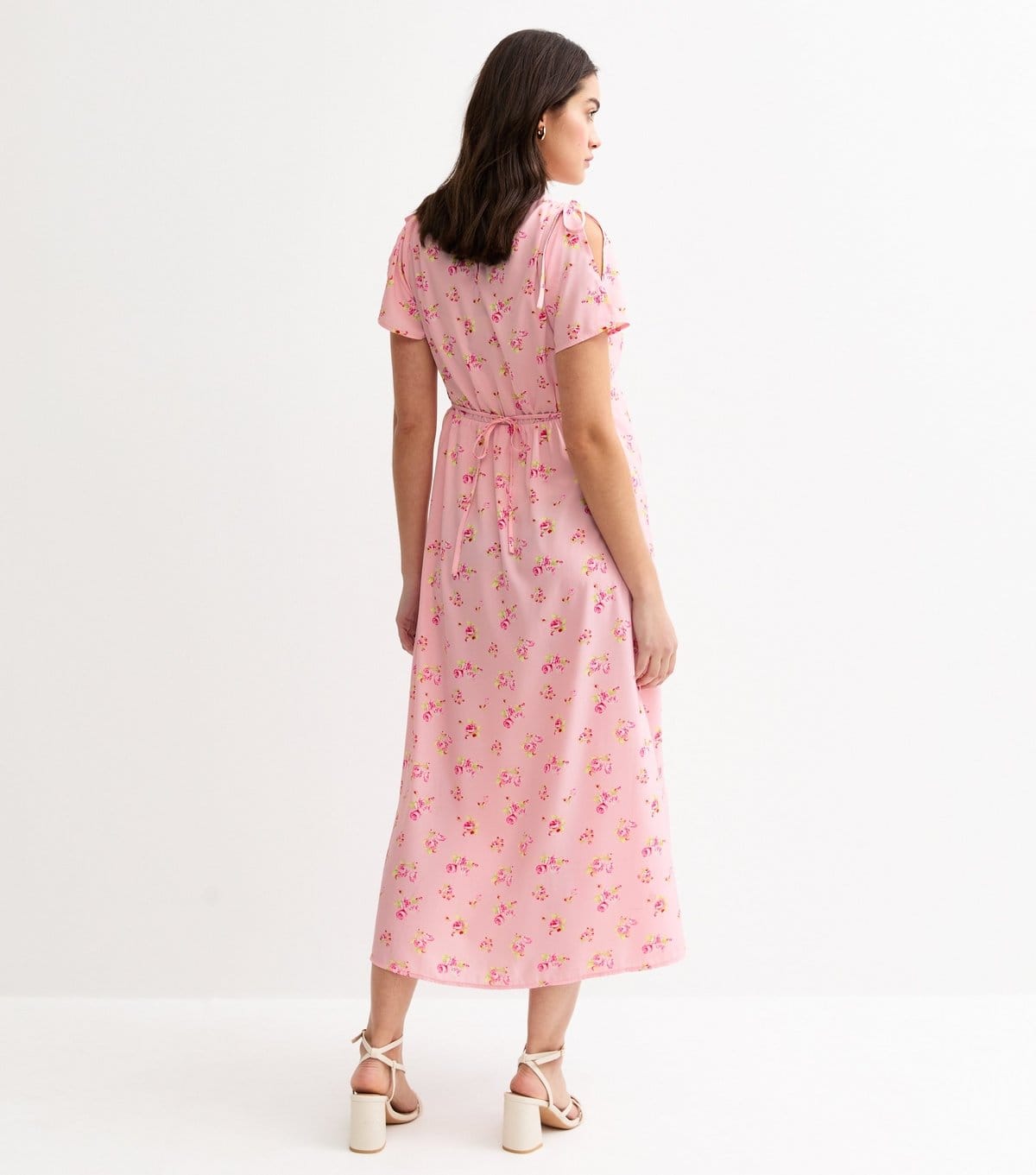 New Look Women's Maternity Pink Floral Print Flutter Sleeve Midi Dress New Look - 4