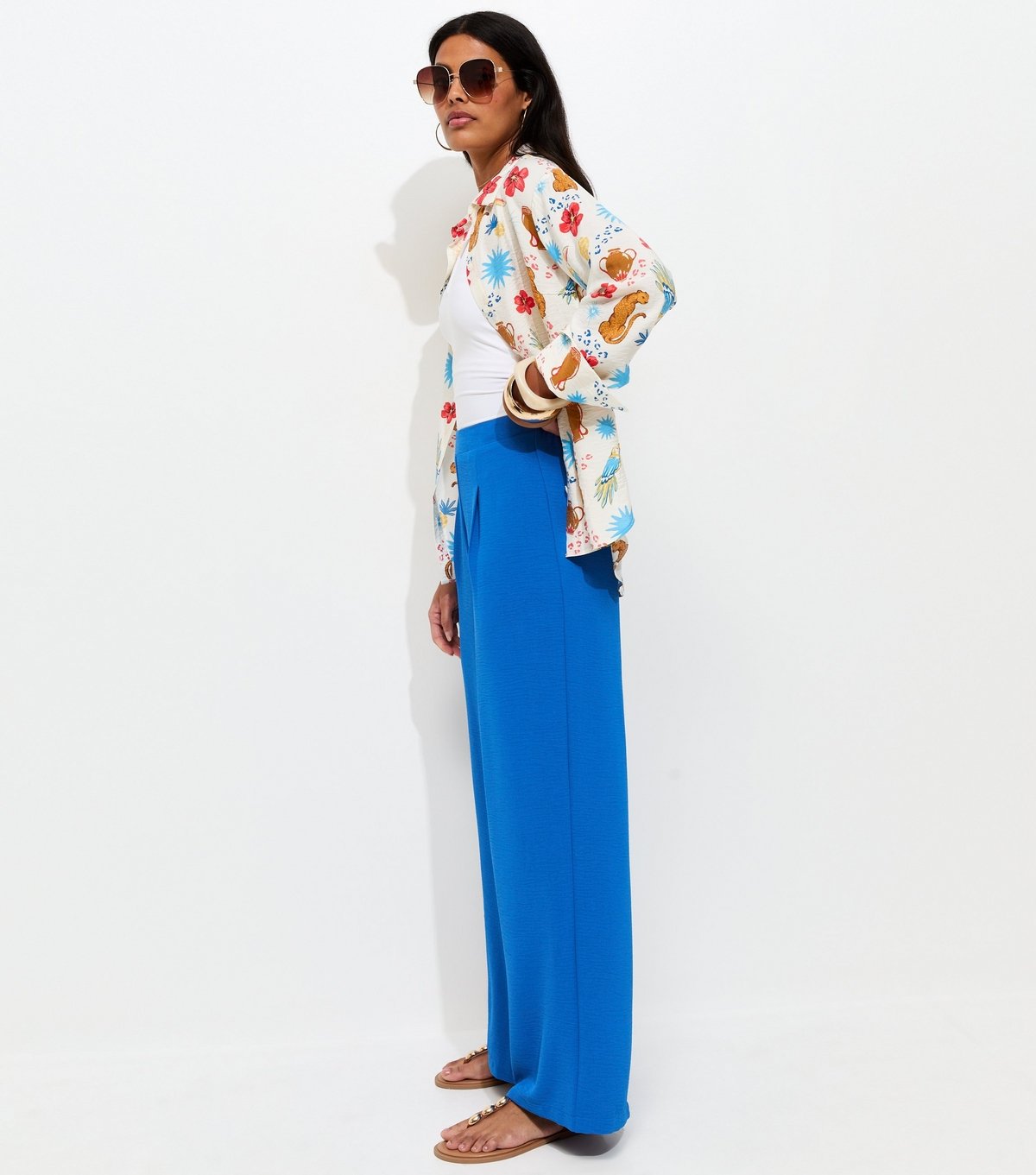 New Look Women's Bright Blue Wide Leg Trousers New Look - 2
