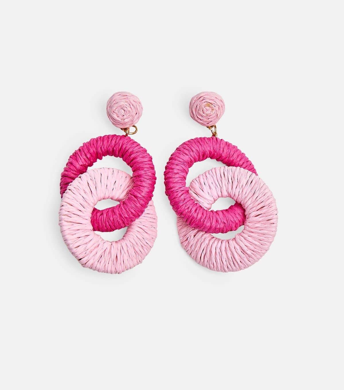 Public Desire Public Desire Dark Pink Woven Circle Drop Earrings