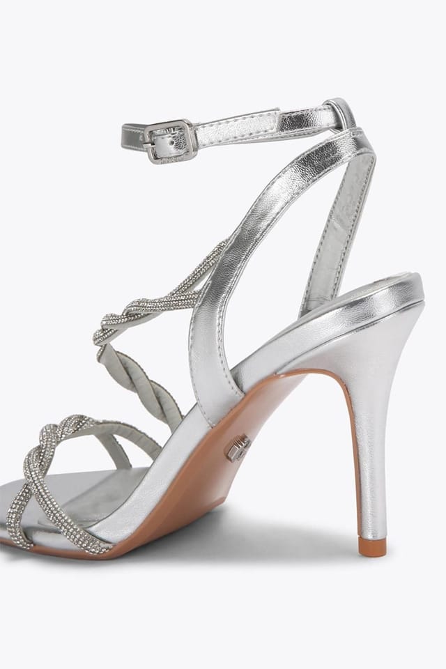 Carvela Carvela Women's 'Loopi Sandal' Fabric Heels in Silver - 3