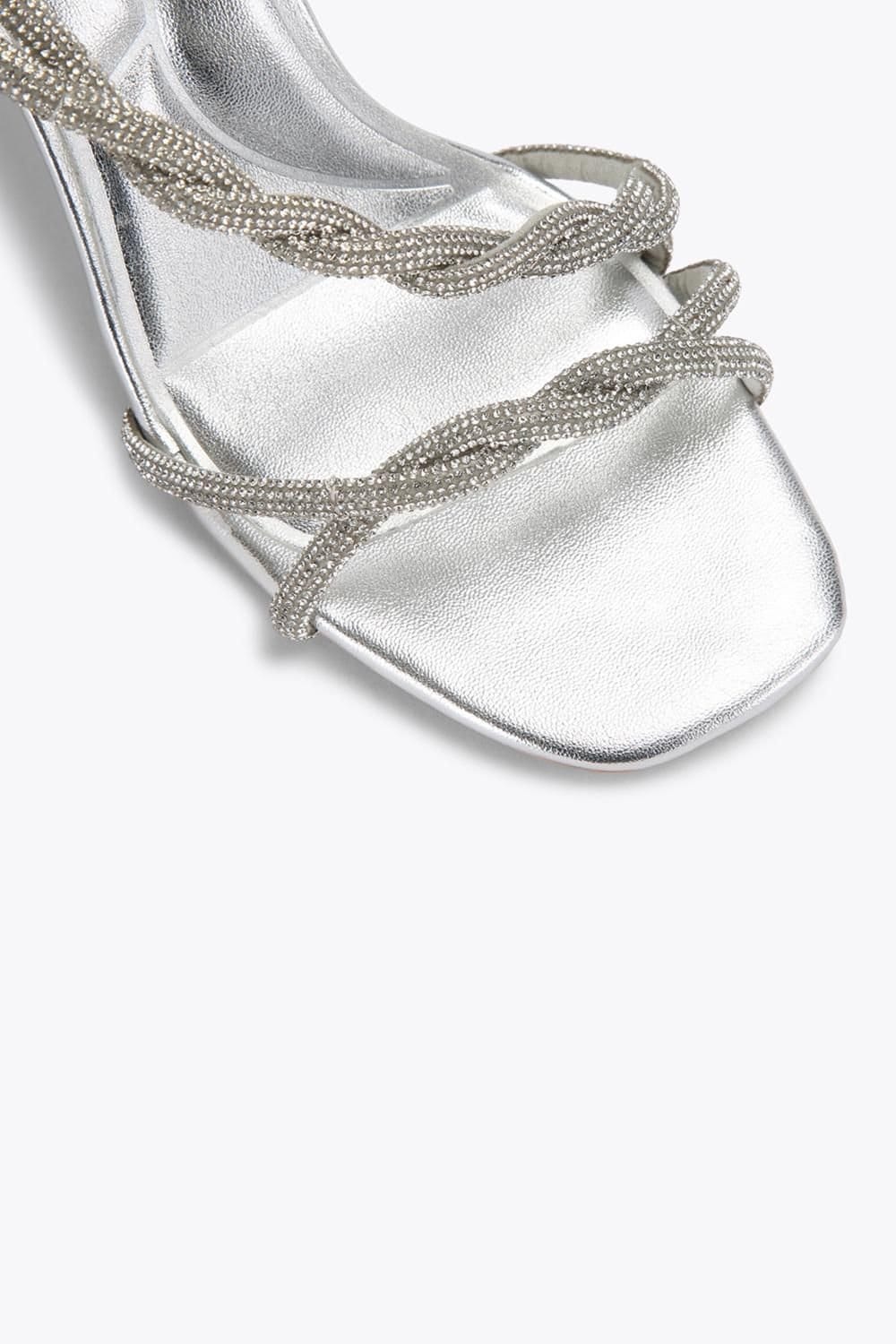 Carvela Carvela Women's 'Loopi Sandal' Fabric Heels in Silver - 4