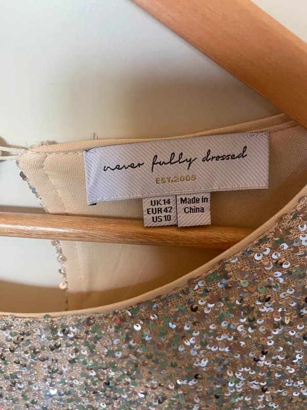 Never Fully Dressed Never fully dressed gold sequin dress