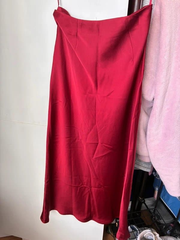 ASOS Red satin maxi skirt