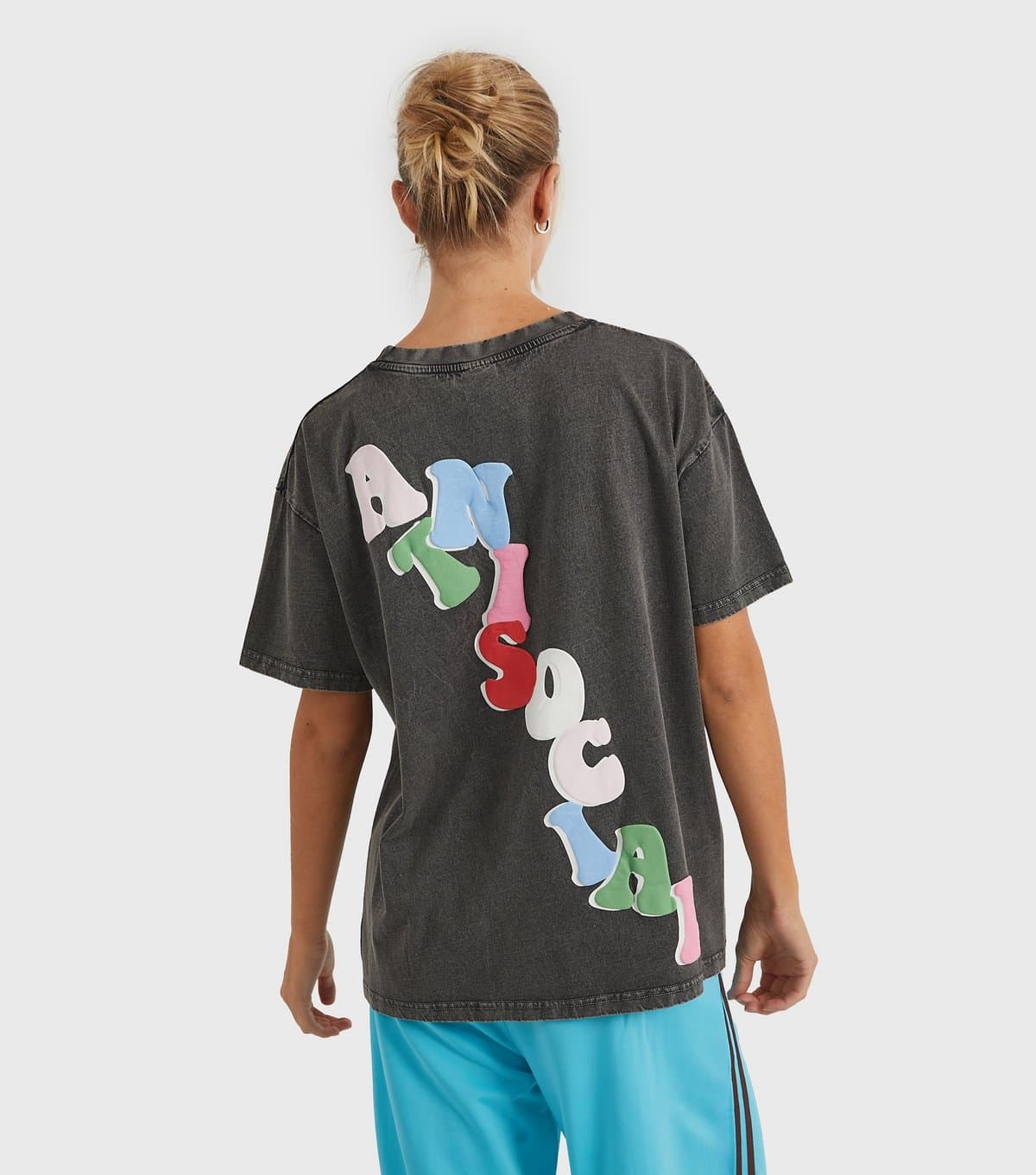 Skinnydip Women's Dark Grey Antisocial T-Shirt Skinnydip New Look