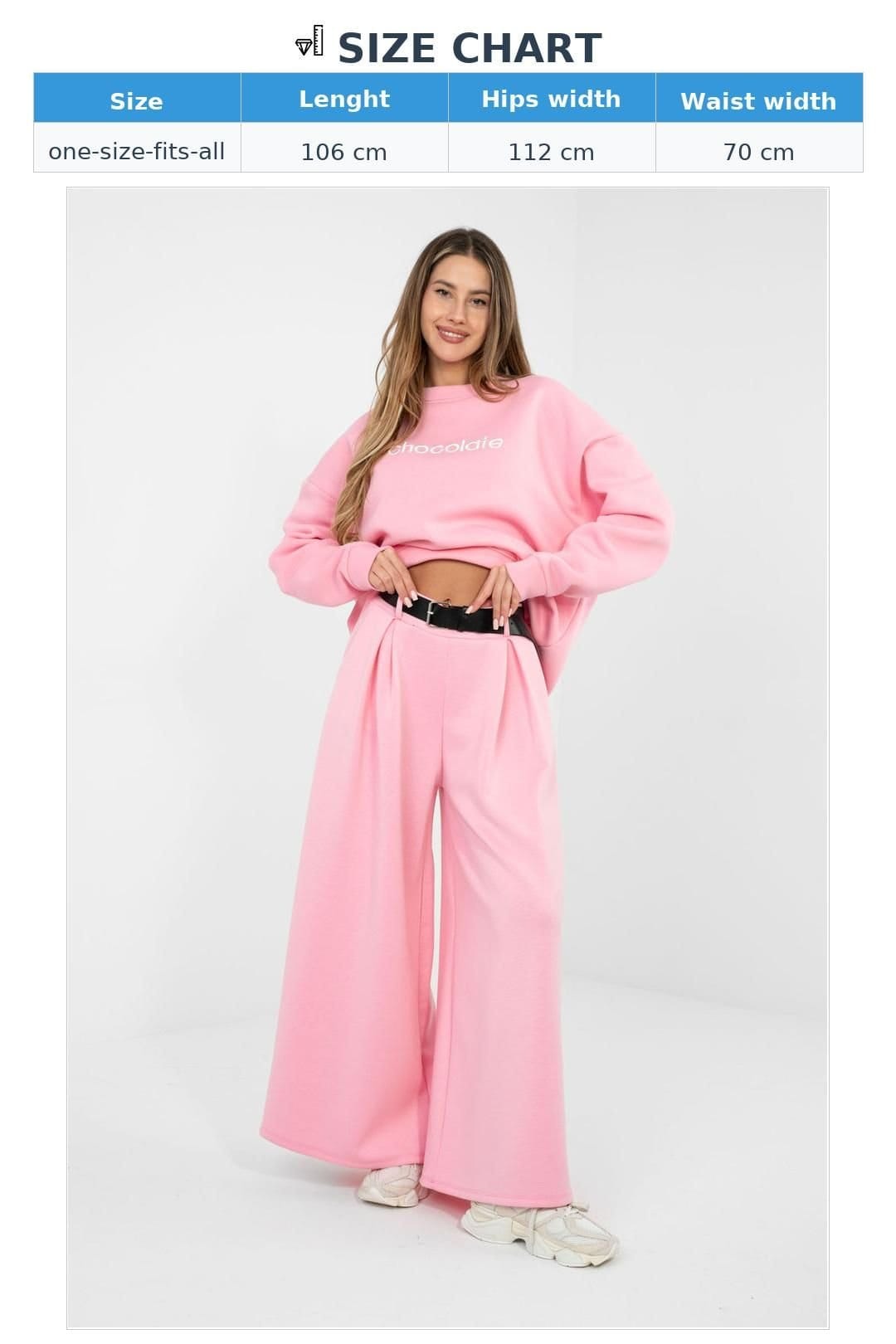 Love Lace Love Lace Women's Belted Palazzo Sweatpants High Waisted in Pink - 4