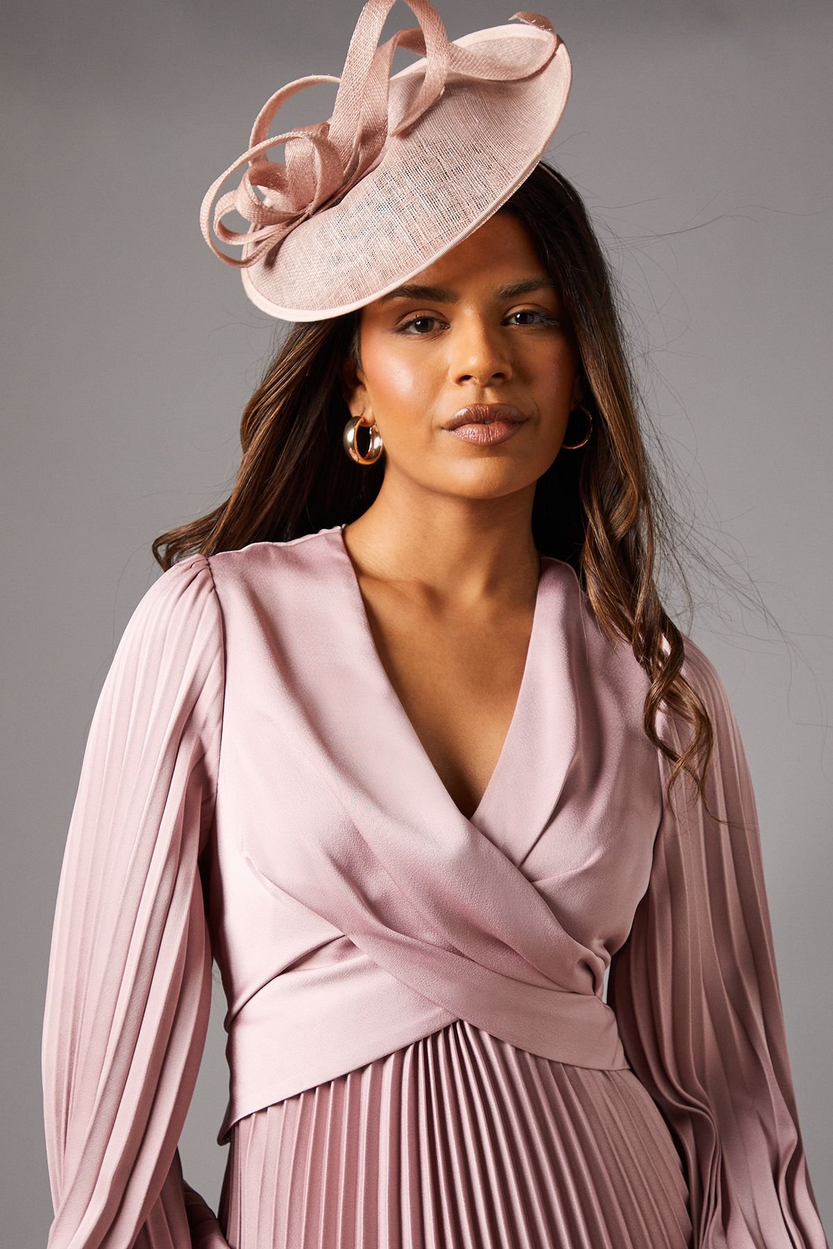 Coast Coast Women's Petite Pleat Skirt Midi Dress in Antique Rose - 3