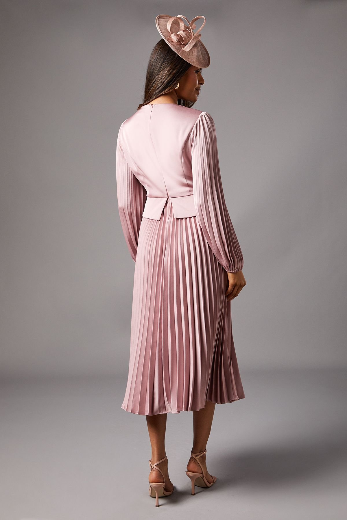 Coast Coast Women's Petite Pleat Skirt Midi Dress in Antique Rose - 4