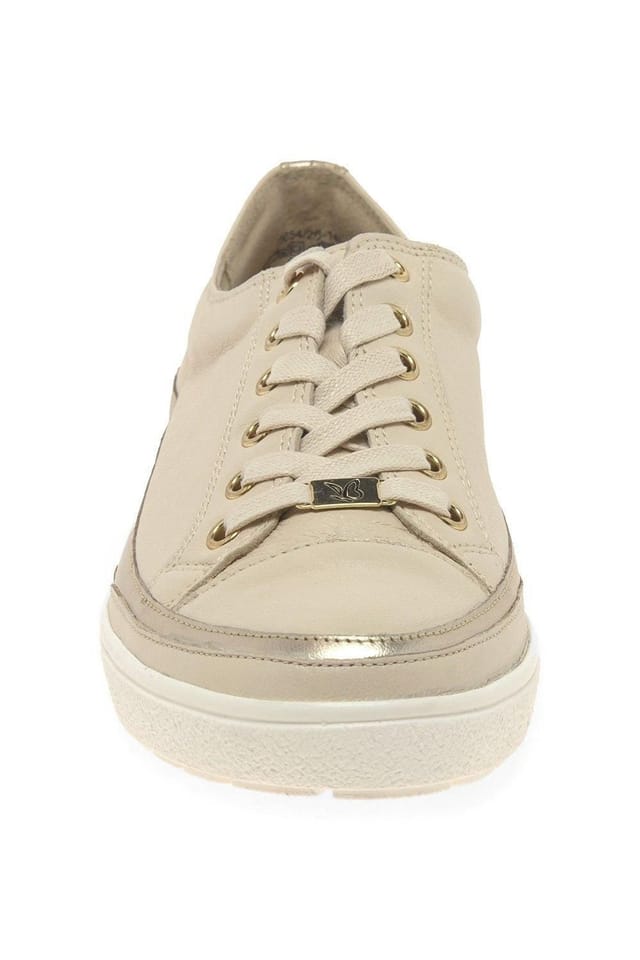 Caprice Caprice Women's 'Star' 'Casual Lace Up Trainers in Cream - 3