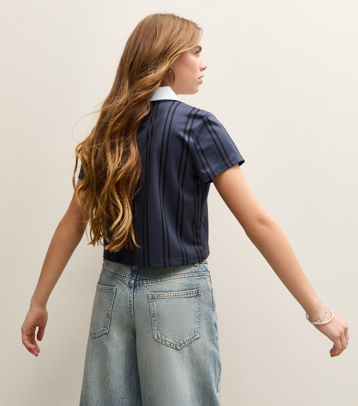 New Look Girls' Navy Brooklyn Football Logo Top New Look - 4