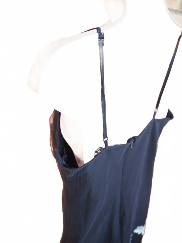 New Look New look black tulle floral pink embroidered mesh strappy bodycon dress 8 uk s - 1