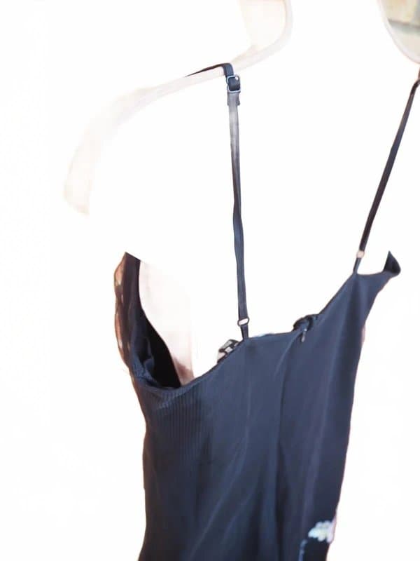 New Look New look black tulle floral pink embroidered mesh strappy bodycon dress 8 uk s