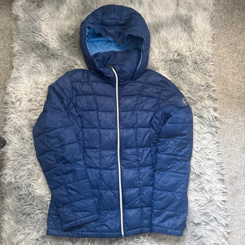 Michael Kors Women’s Michael Kors Size M Blue Puffer Style Quilted Hooded Packable Jacket