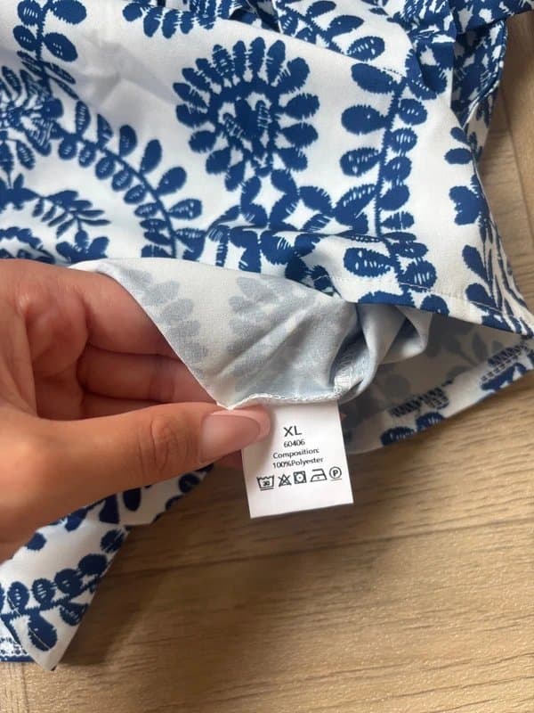 Bershka White blue patterned jumpsuit