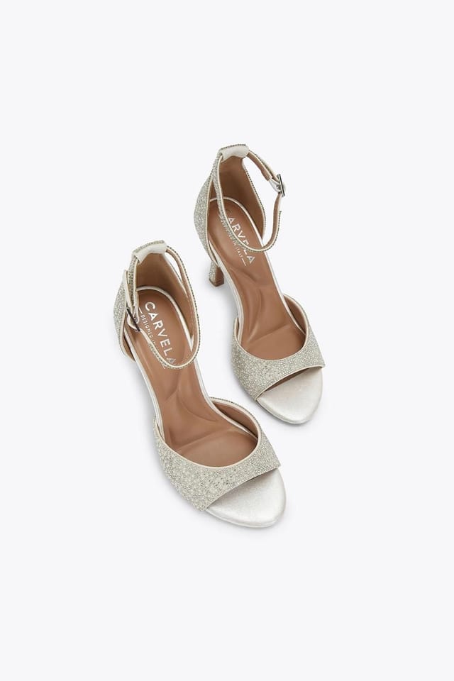 Carvela Carvela Women's 'Corletta Sandal' Fabric Heels in Silver - 2