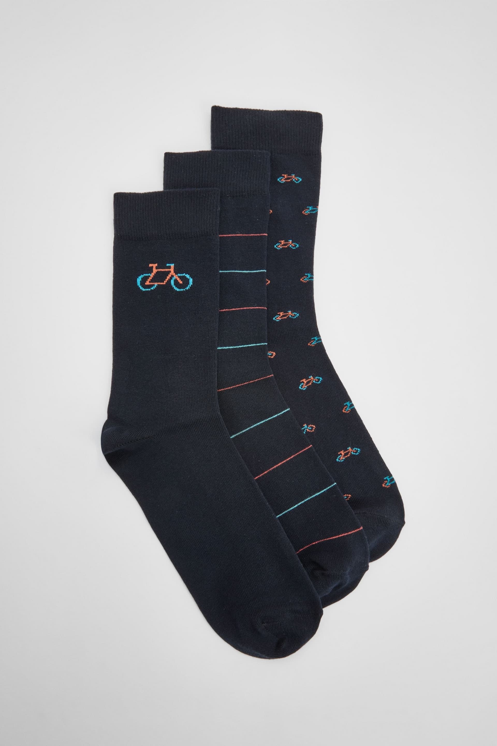 Maine Maine Men's Black 3 Pack Cycling Themed Socks
