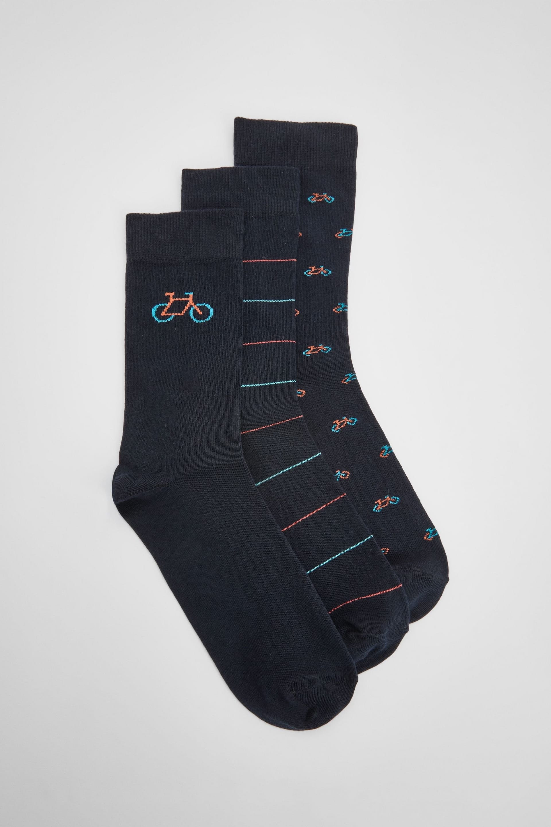 Maine Men's Black 3 Pack Cycling Themed Socks
