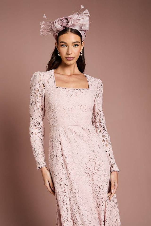 Coast Coast Women's Lisa Tan Lace Full Skirted Dress in Blush - 2