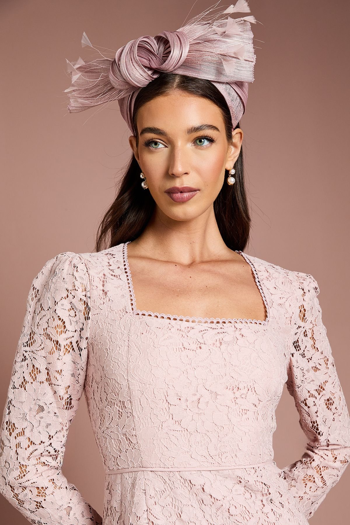 Coast Coast Women's Lisa Tan Lace Full Skirted Dress in Blush - 4