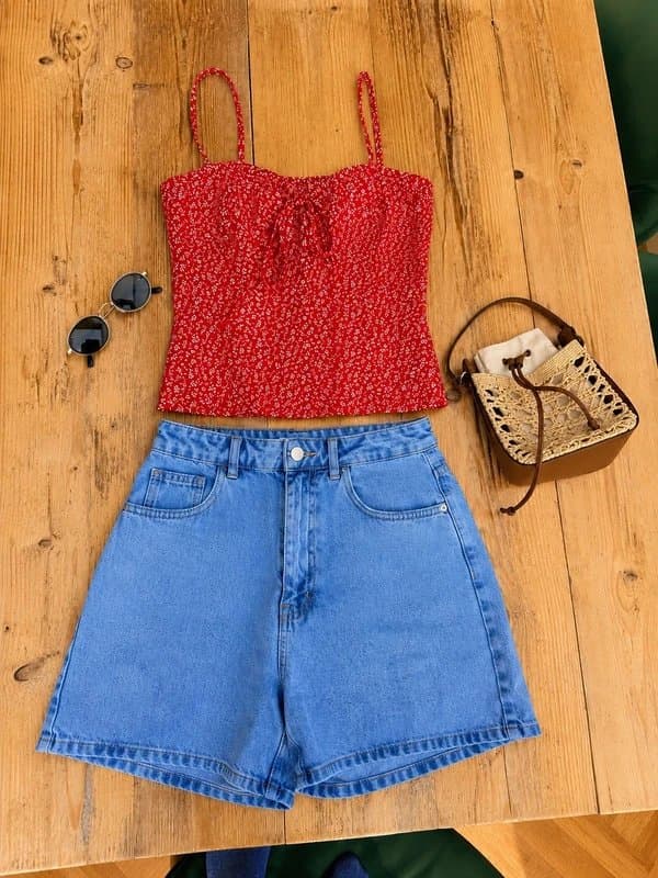 Zara Zara ditsy linen blend red floral top size Xs summer holiday girly cute y2k