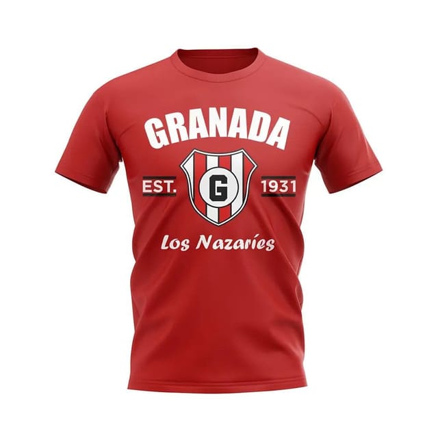 Granada Granada Men's Personalised Established Football T-Shirt in Red - 2
