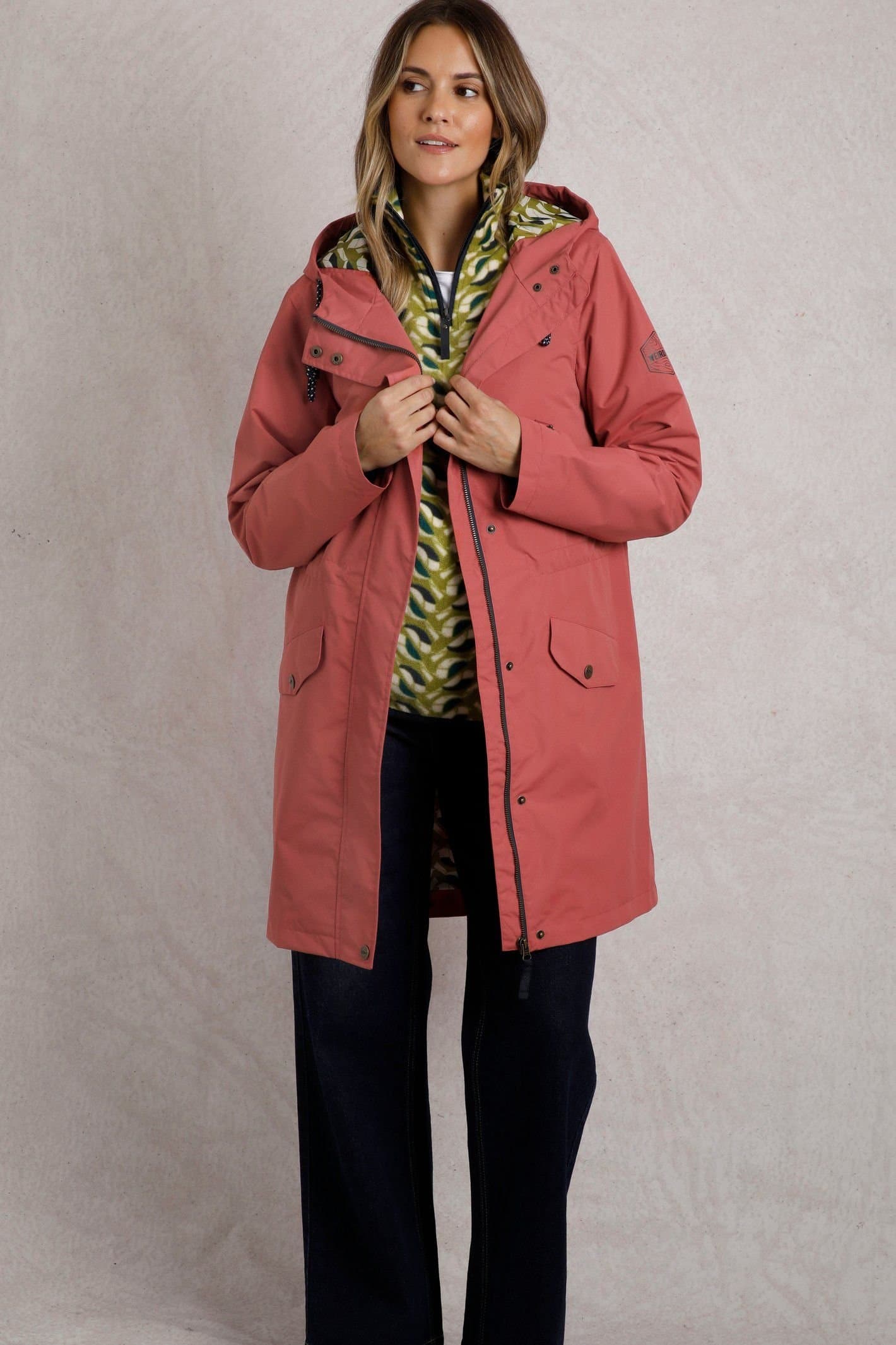 Weird Fish Weird Fish Women's Delara Waterproof Jacket in Rose Gold