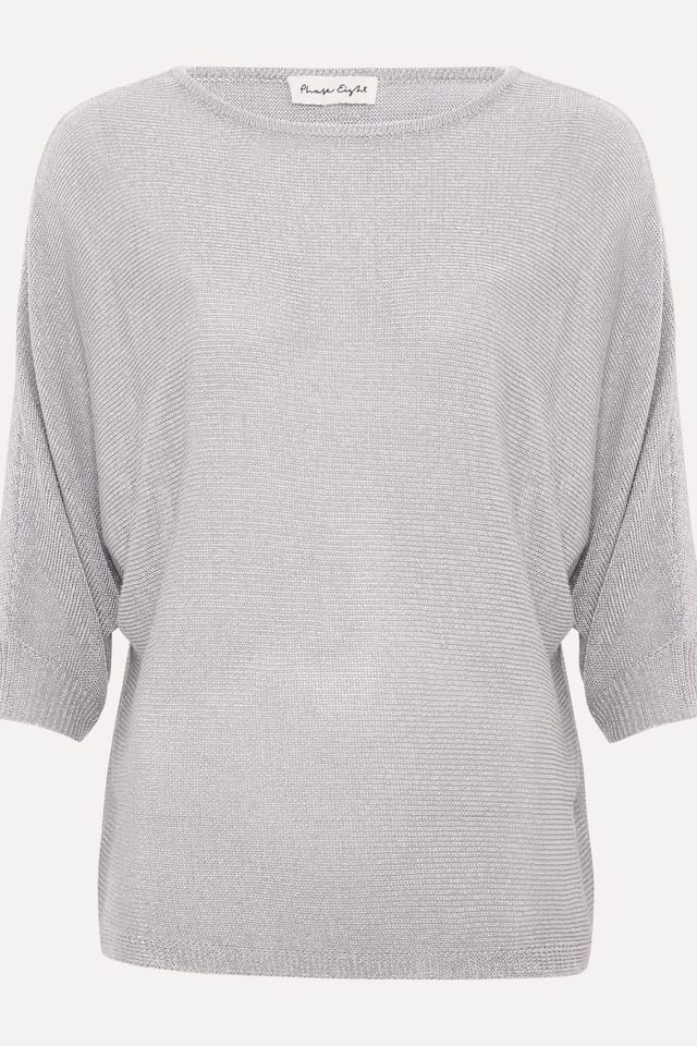 Phase Eight Phase Eight Women's Cristine Metallic Knitted Jumper in Metallic Silver - 2