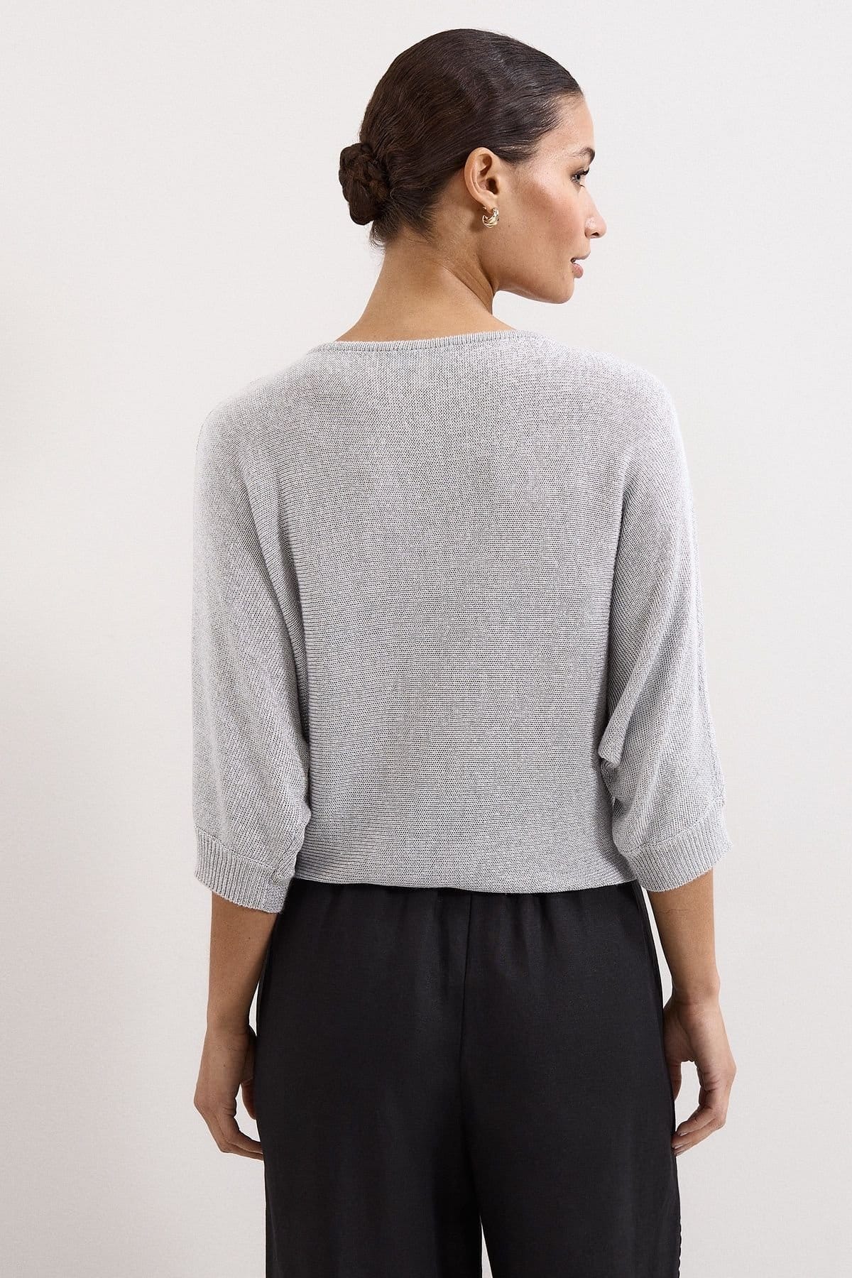 Phase Eight Phase Eight Women's Cristine Metallic Knitted Jumper in Metallic Silver - 4