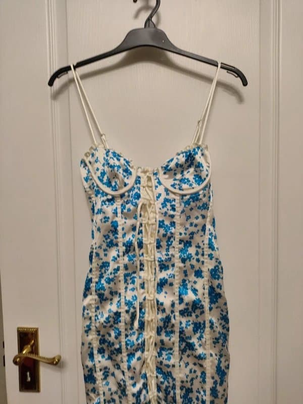 Bershka Bershka Blue/White Dress for holiday size xs