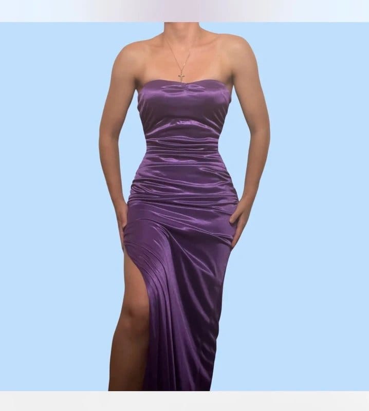 JUMP Y2k vintage satin purple maxi dress - 1