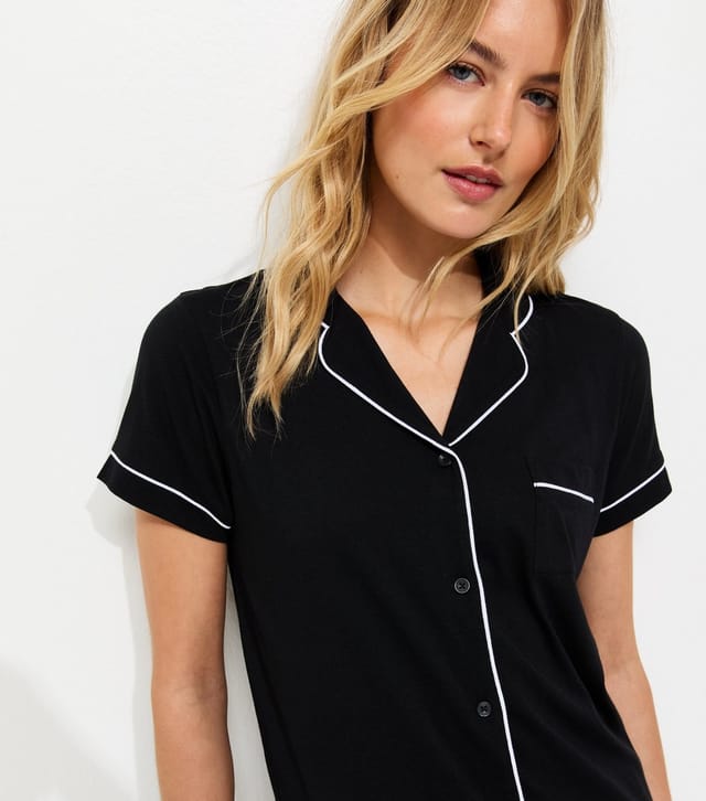New Look Women's Tall Black Jersey Revere Collar Pyjama Set New Look - 3