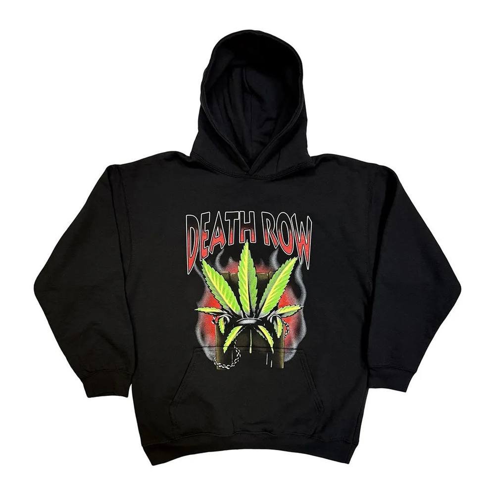 Death Row Records Death Row Records Men's Leaf Pull Over Hoodie in Black - 3