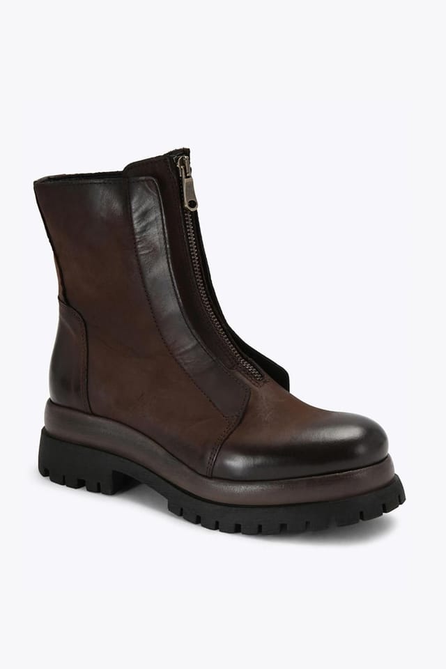 Steve Madden STEVE MADDEN Women's 'Milton Dark Brown Leather' Leather Boots - 2