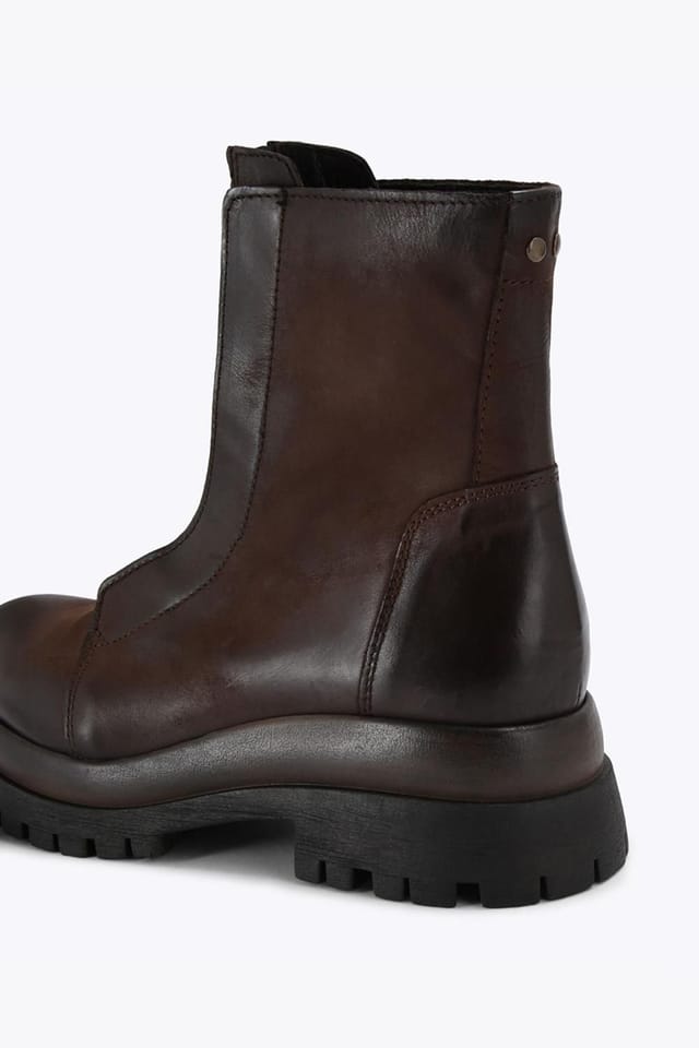 Steve Madden STEVE MADDEN Women's 'Milton Dark Brown Leather' Leather Boots - 3