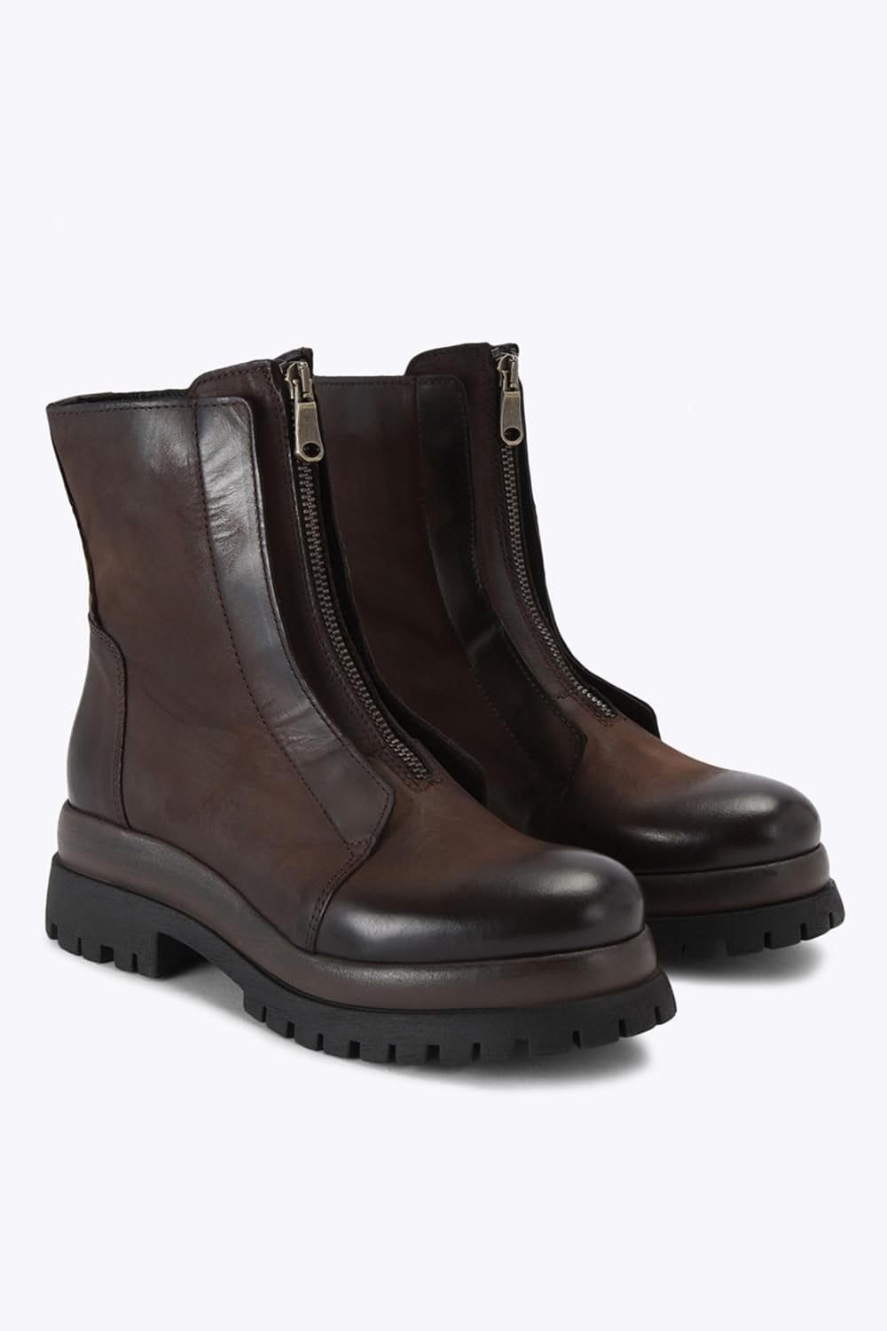 Steve Madden STEVE MADDEN Women's 'Milton Dark Brown Leather' Leather Boots - 4