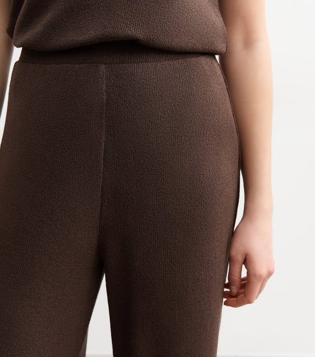New Look Women's Brown Textured Wide Leg Trousers New Look - 2